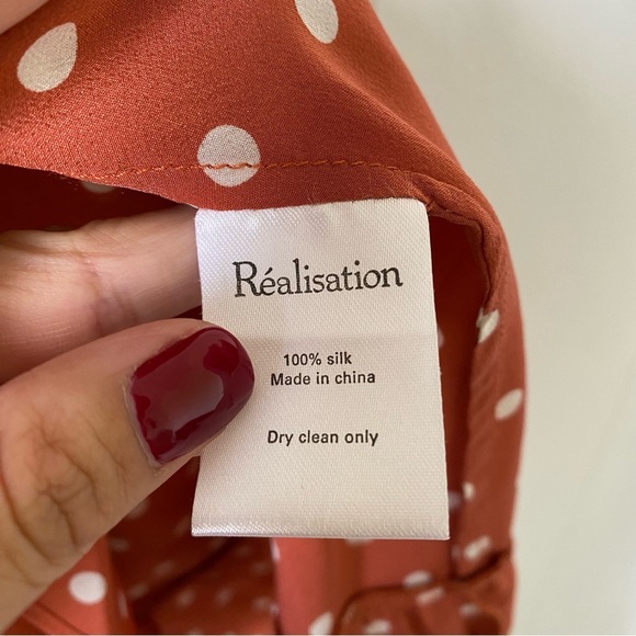 Réalisation Par Valentina Ruffle Mini Dress - Rust Polka Dot Size Small - Picture 6 of 9